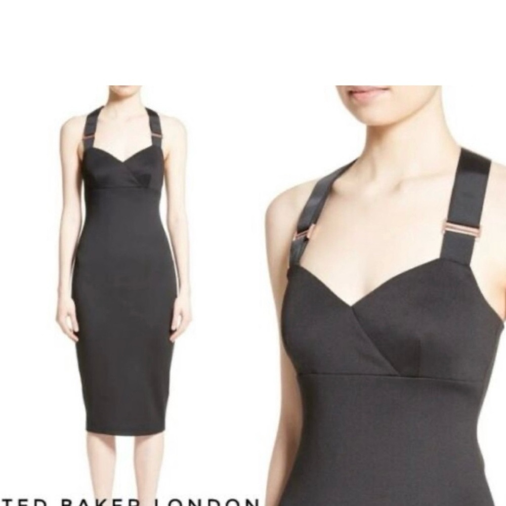 Ted Baker Black Midi Dress with Straps